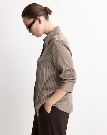 Mango Satin Striped Shirt