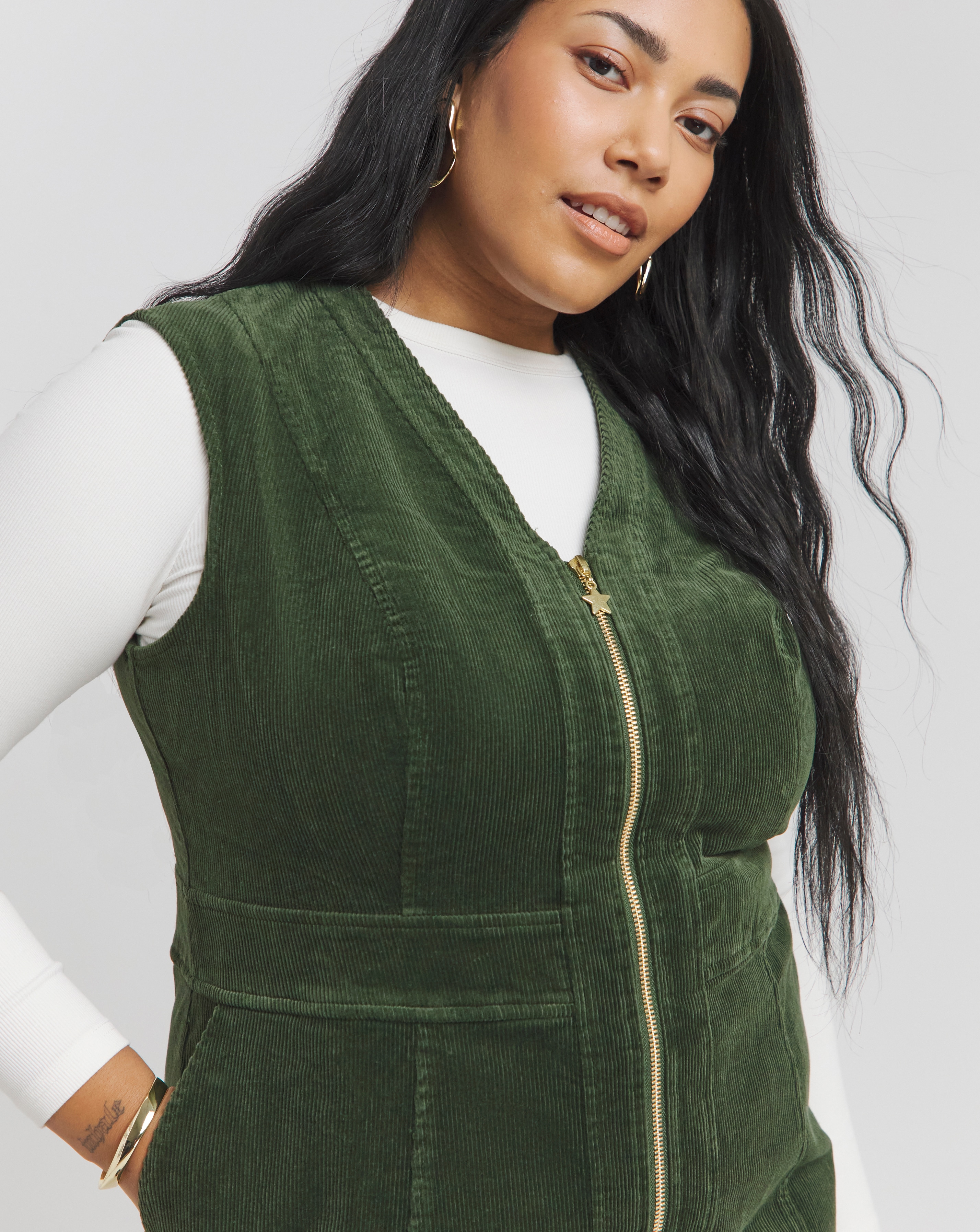 joe browns cord pinafore dress Women's Sage Cord Pinafore Dress Brown main image 0