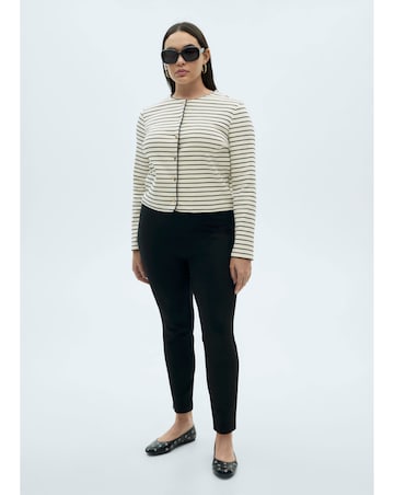 Mango Striped Knit Cardigan