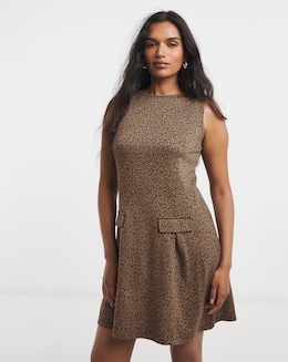 Simply Be Leopard Print Jersey Jacquard Shift Dress