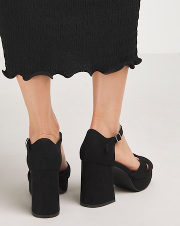 Mia Cross Front Platform Heeled Sandals Standard D Fit