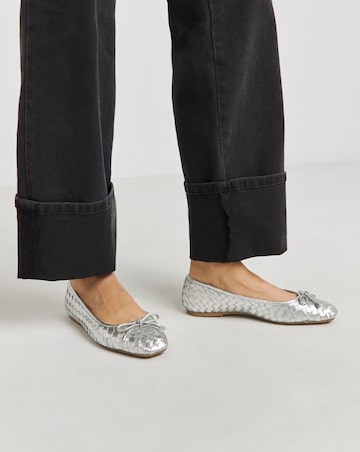 Monaco Woven Leather Ballerinas - Extra Wide Fit (EEE)