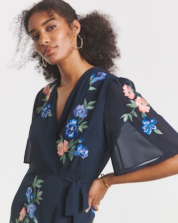 Hope & Ivy Agatha Embellished Maxi Wrap Dress