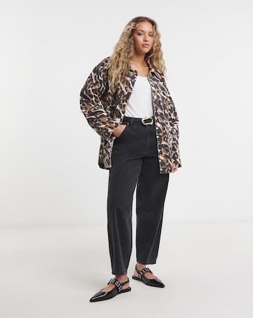 Simply Be Leopard Print Button Through Utility Jacket