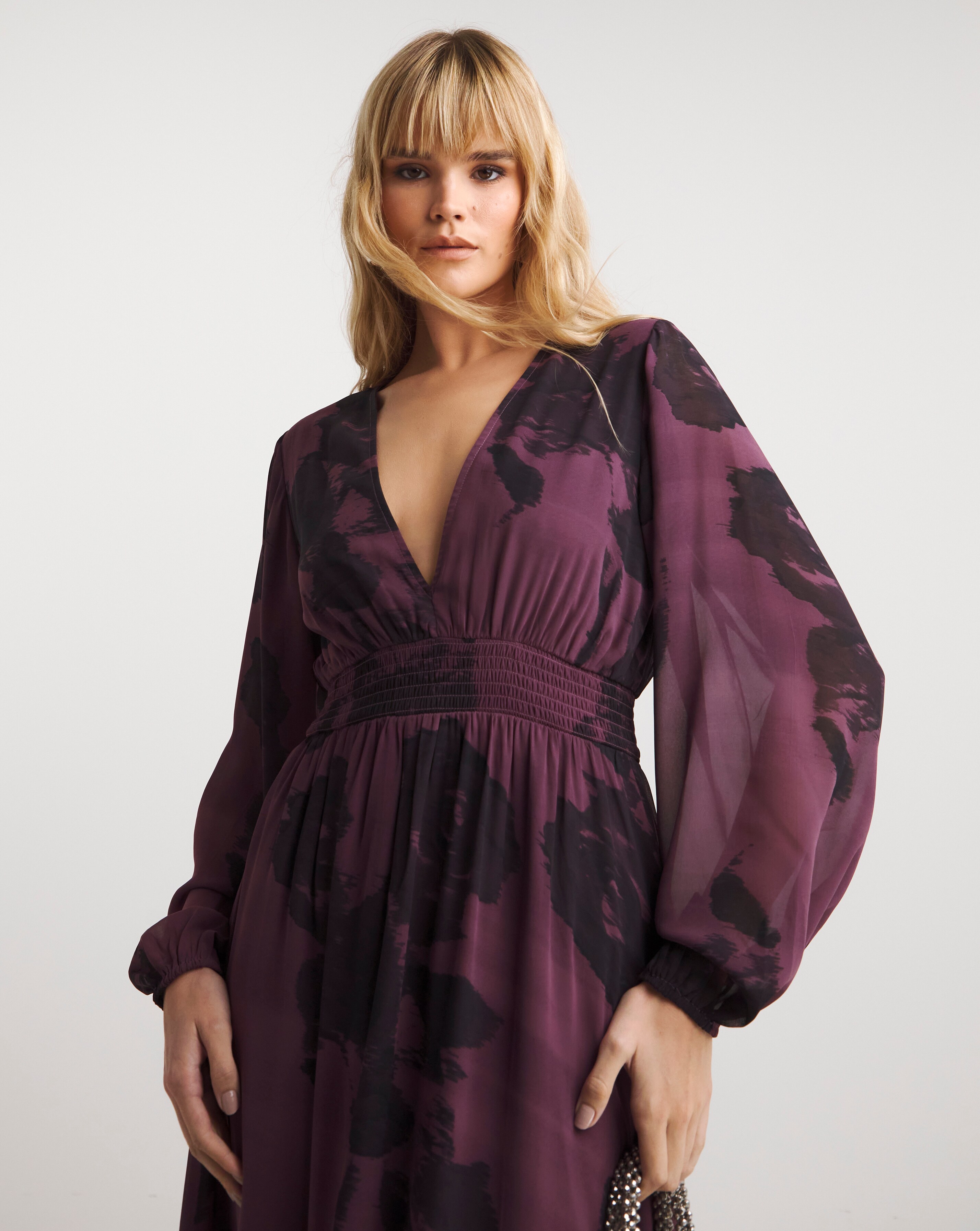 Printed georgette deals maxi dress