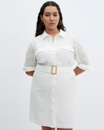 Mango Shirly Broiderie Anglaise Mini Shirt Dress