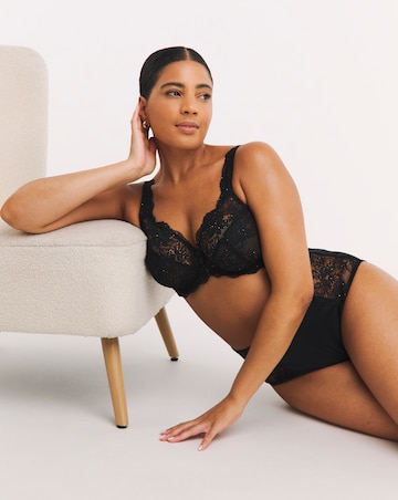 Pretty Secrets (2 Pack) Ella Lace Full Cup Wired Bras (B-J) Black Sparkle/Red