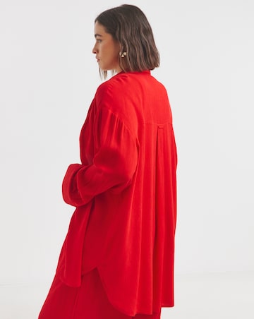 Simply Be Scarlet Crinkle Shirt