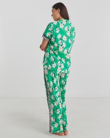 Joe Browns Lily Print Pyjama Set Green Print