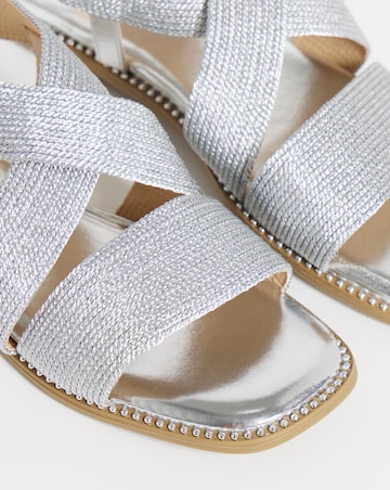 Janna Elasticated Flat Sandals - Wide Fit (E)