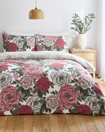 Florence Floral Cotton Blend Reversible Duvet Cover Set