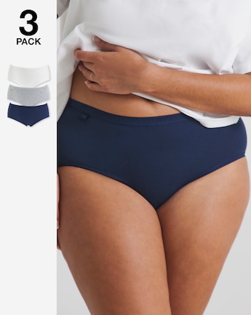 Sloggi (3 Pack) Basic Midi Knickers Navy Multi