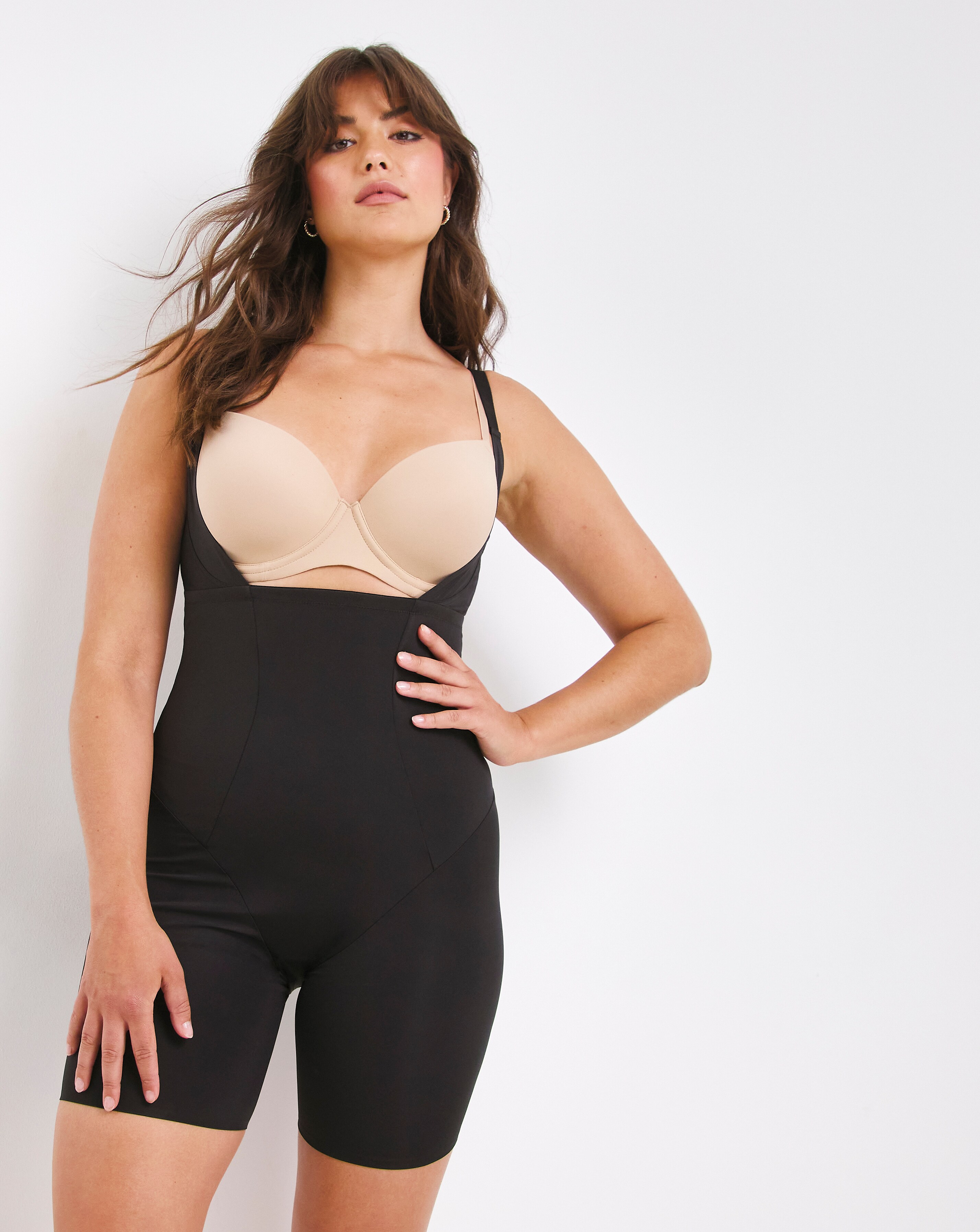 Figleaves Grace Shaping Wear Your Own Bra Body 755961 Shapewear Bodysuit -  Black 