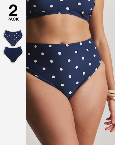 MAGISCULPT 2 Pack Bikini Bottoms Navy/Spot