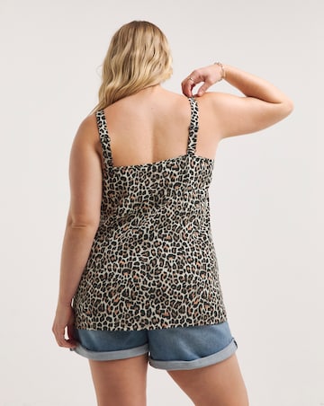 Lightweight Animal Print Strappy Cami Top