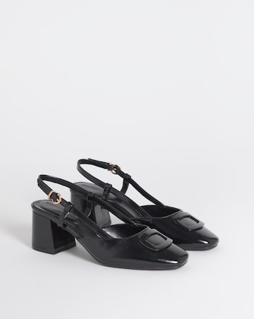 Luella Heeled Slingbacks With Buckle Trim - Extra Wide Fit (EEE)