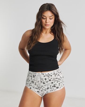 Pretty Secrets 7 Pack Full Fit Brief Knickers Mono Floral
