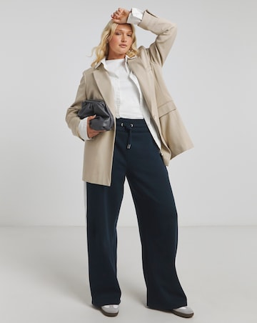 Navy Stripe Wide Leg Joggers