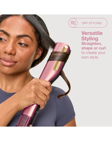 Shark SilkiPro Straight Hair Straightener + Dryer in One Tool HT401UKPK Pink