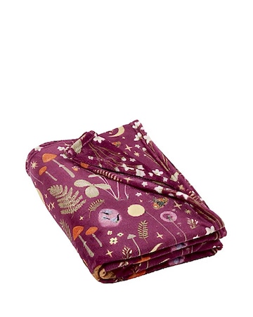 Catherine Lansfield Enchanted Twilight Fleece Throw - Plum