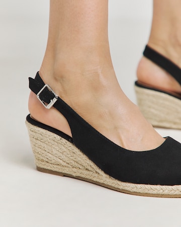 Miami Wedge Espadrille Slingback Sandals - Extra Wide Fit (EEE)