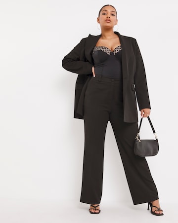 Black Wide Leg Tailored Dad Trouser