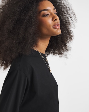 Black Oversized Slouchy Pure Cotton Crew Neck T-Shirt