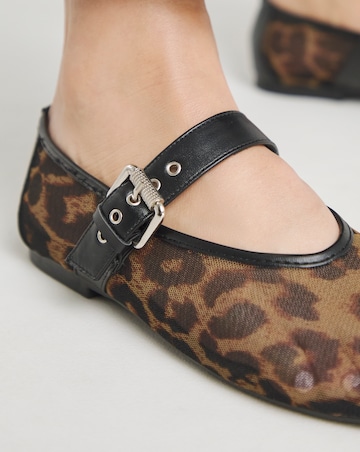 Mykonos Net Mesh Mary Jane Ballerinas - Extra Wide Fit (EEE)