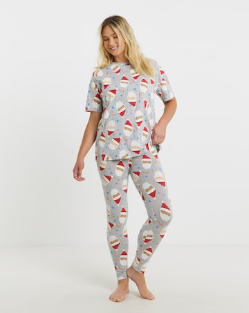 Simply Be Value Christmas Santa Print Legging Pyjama Set