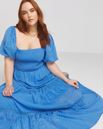 Lovedrobe Shirred Front Tie Back Midaxi Dress