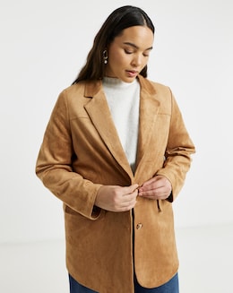 Faux Suedette Blazer