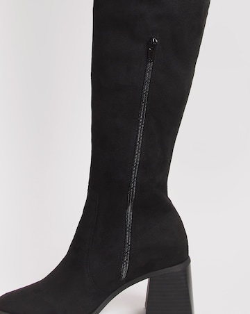 Bronte Stretch Over The Knee Heeled Boots - Extra Wide Fit (EEE) & Curvy Calf