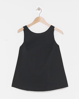 Black Bow Back Poplin Top