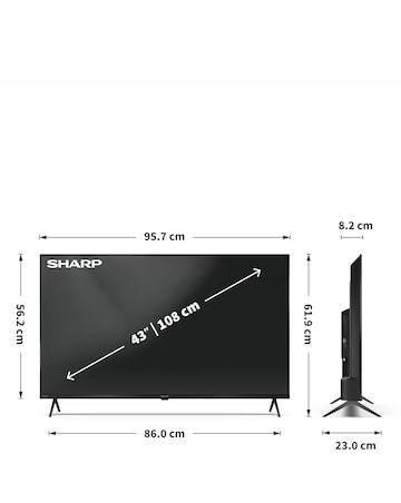 SHARP 4T-C43HM5245KB 43in 4K Ultra HD Smart TiVo LED TV with Freely