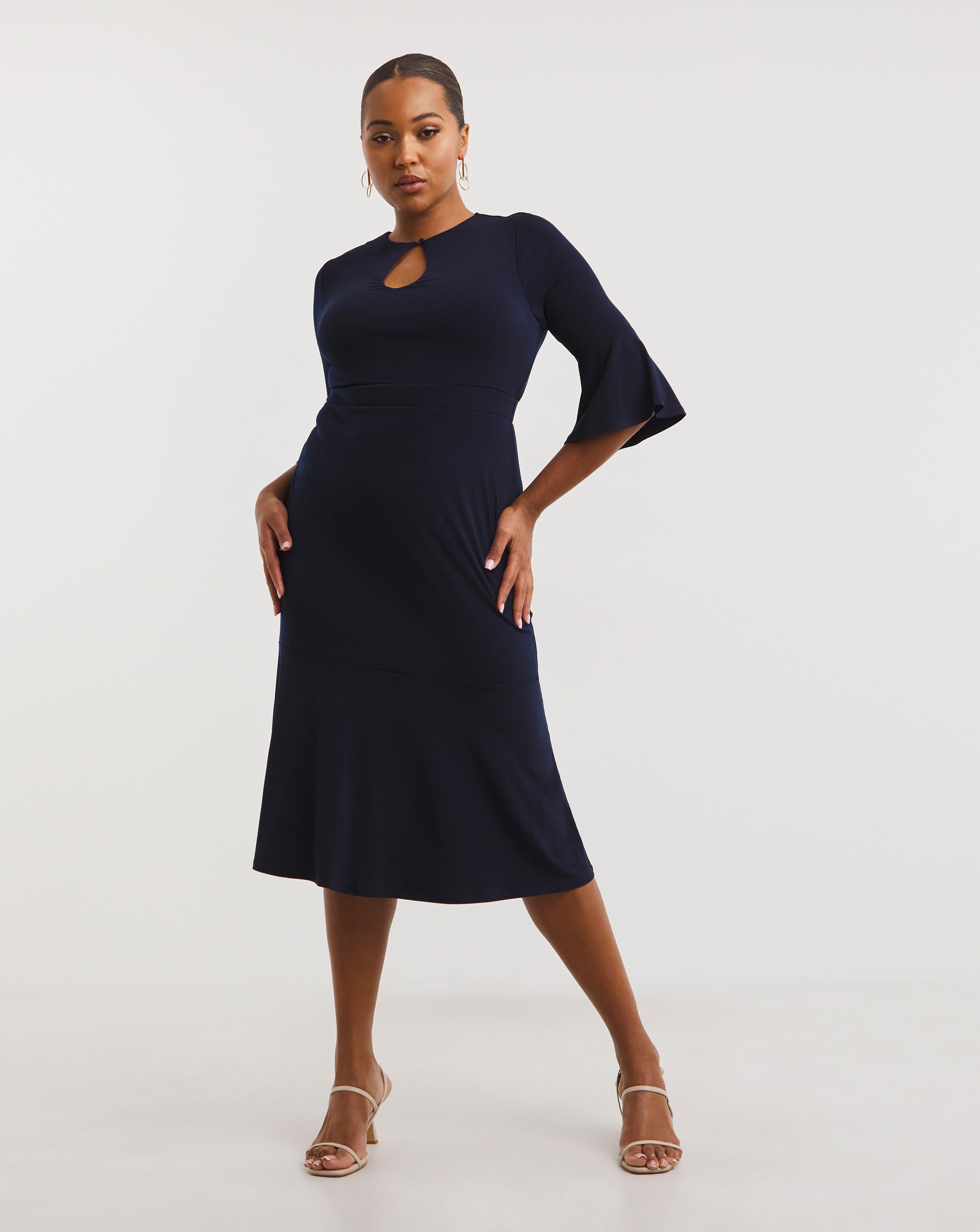 Joanna Hope Navy Luxe Jersey Midi Dress
