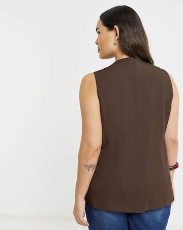 Chocolate Longline Waistcoat
