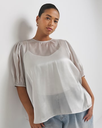 Sheer Bow Back Blouse