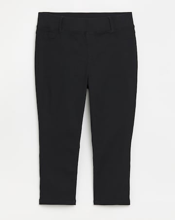 Black Pull On Skinny Crop Jegging