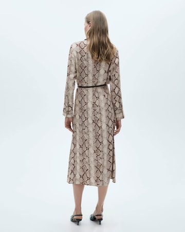 Mango Serpi Snake Primt Midi Dress