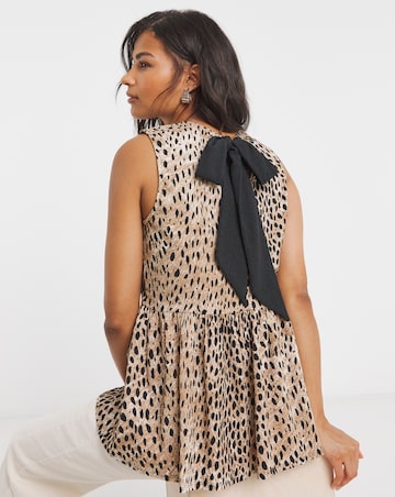 Simply Be Animal Print Waffle Peplum Top