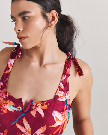 Magisculpt Adjustable Tie Strap V Detail Firm Control Swimsuit