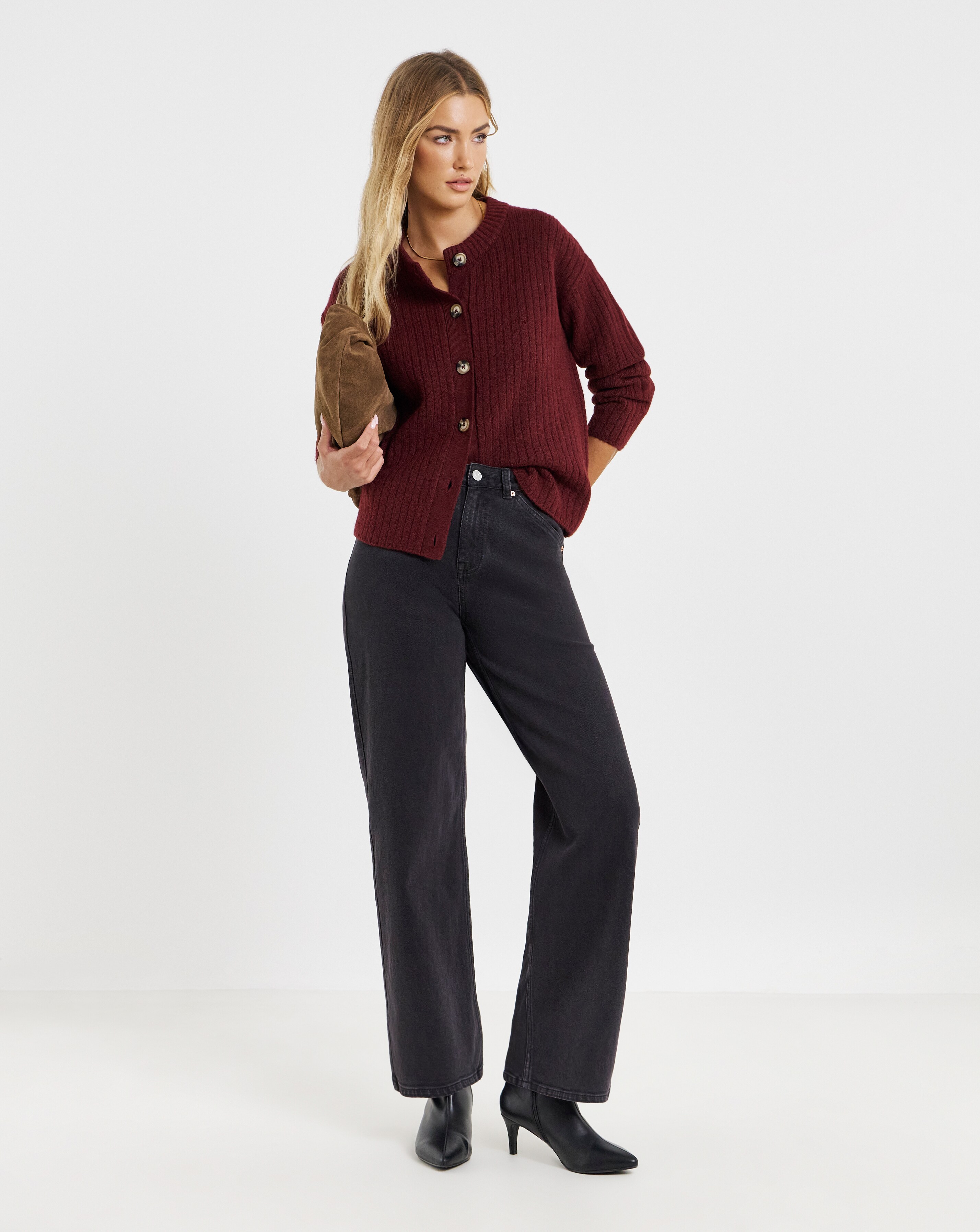 Simply Be 99 1 Black Comfort Stretch Slouchy Wide Leg Jeans