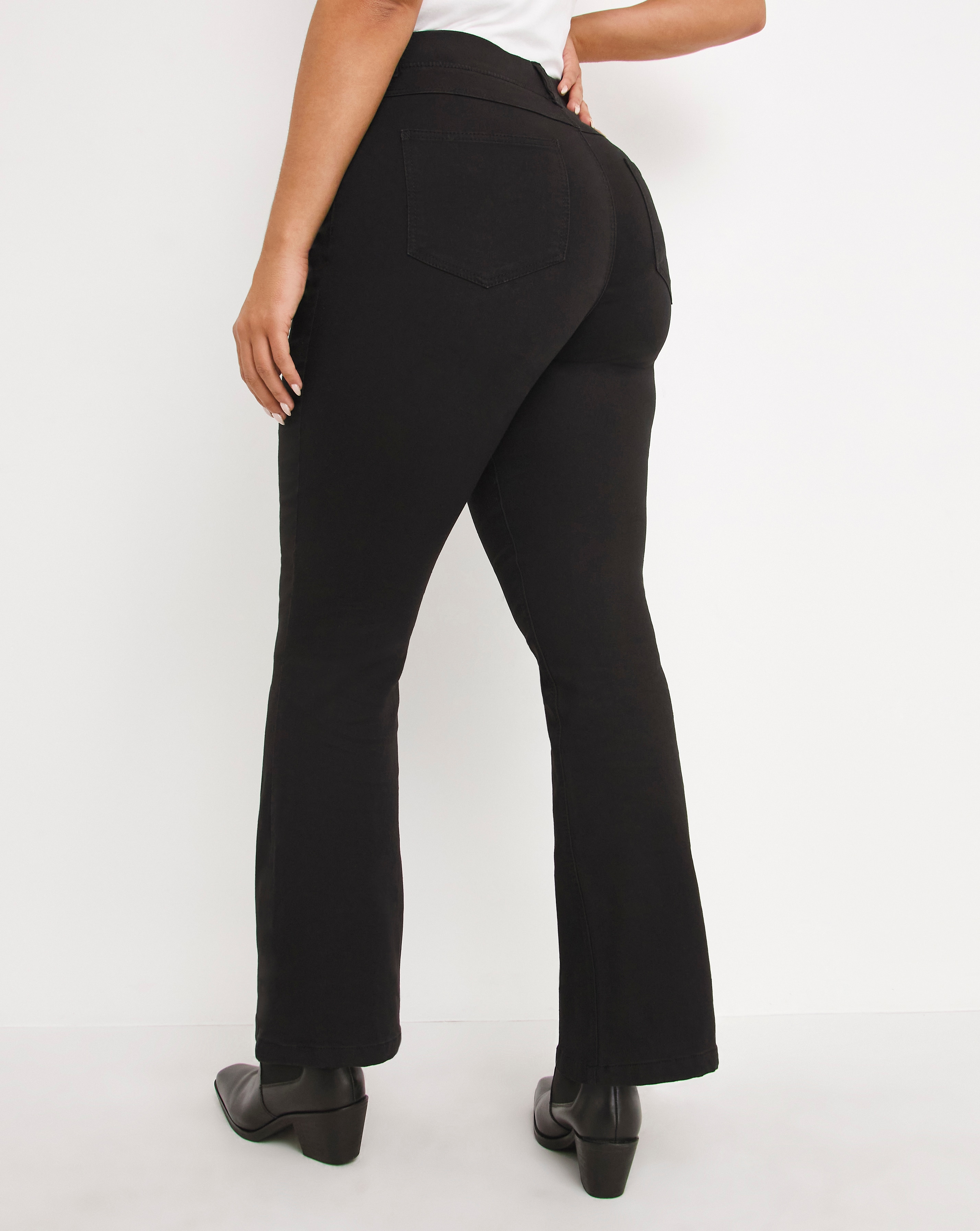 Black High Rise Bootcut Jeggings