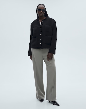 Mango Tweed Jacket with Jewel Buttons
