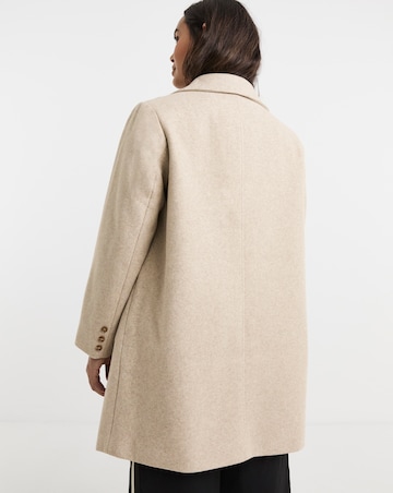 Oatmeal Short Faux Wool Coat