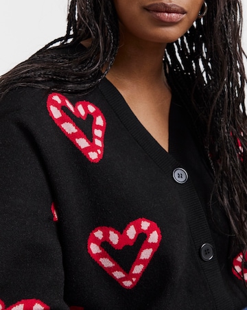 Candy Cane Hearts Christmas Cardigan