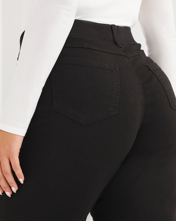 Lottie Black Pull On Wide Leg Jeggings