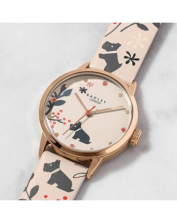 Radley Branded Ladies Dove Grey Leather Strap Watch