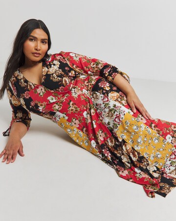 Joe Browns Jersey Patchwork Floral Wrap Maxi Dress
