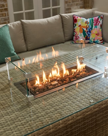 Valencia Corner Dining Set With Firepit Table